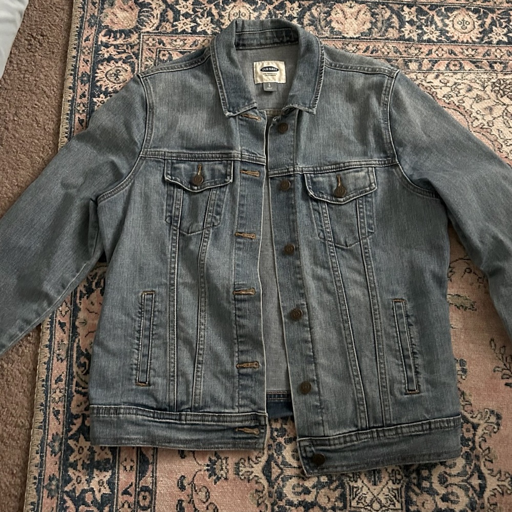 Old Navy Blue Denim Jacket w/ Buttons, Size Large